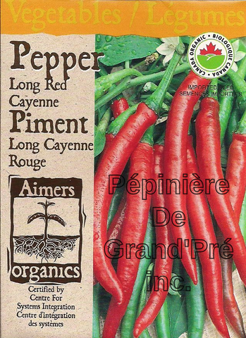 Semences organiques - Aimers - Piment Long Cayenne Rouge